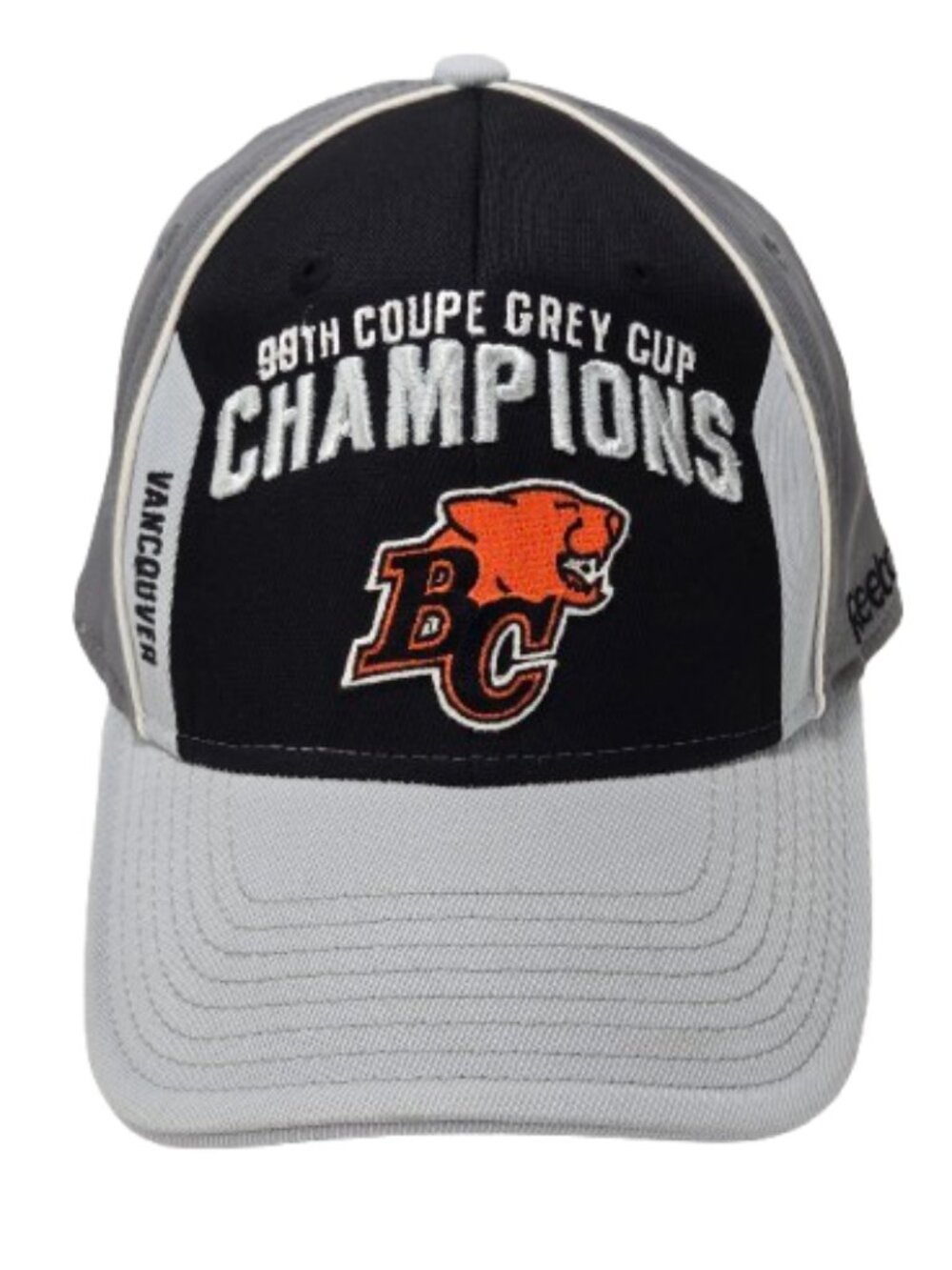 CFL BC Lions Reebok Trucker Hat Classic Cap 99th Grey Cup Champions Embroidered